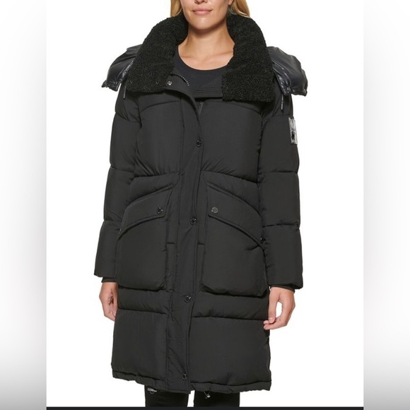 CALVIN KLEIN
Oversized Fleece-Trim Hooded Puffer Coat woman’s size small black - Picture 2 of 11